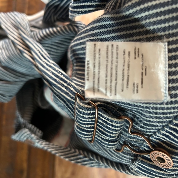 Men's Dickies Blue & White Pinstripe Overalls - Picture 4 of 4